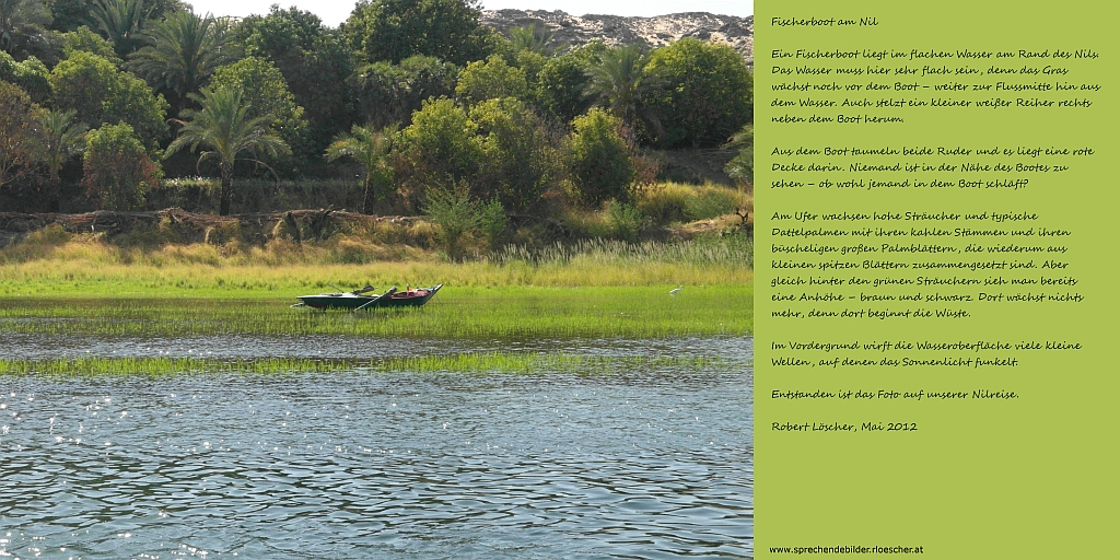 Fischerboot am Nil - Bitte auf das Bild klicken f&uuml;r mehr Info und akustischer Beschreibung